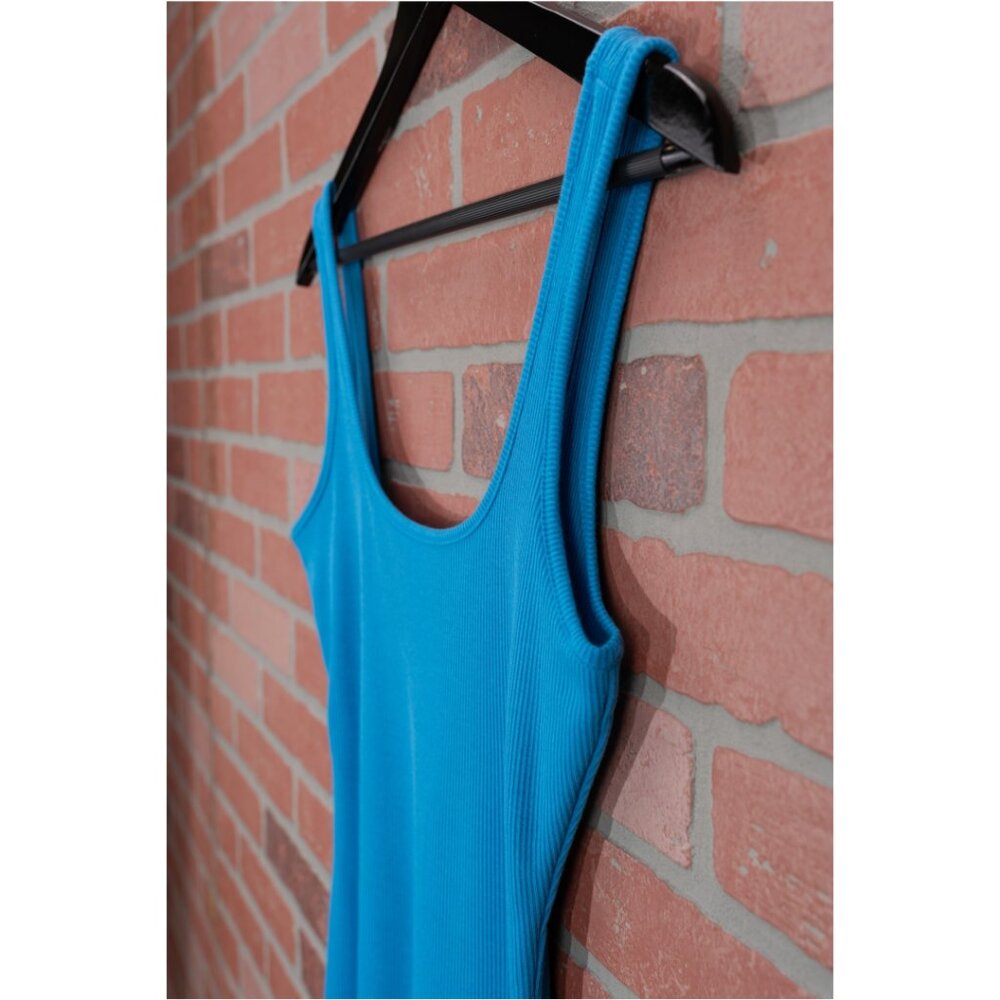 🆕 Ribbed Knit Bodycon Mini Dress - Blue - Picture 4 of 10